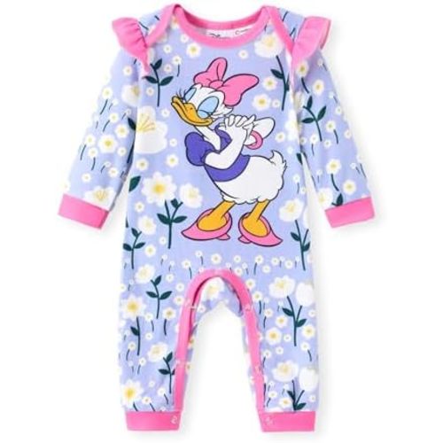 Disney Princess Cinderella Ariel Tiana Minnie Winnie Lion King Baby Girls Boys Ruffle Long Sleeve Romper Newborn to Toddler