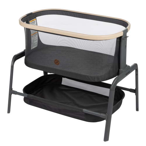 Maxi-Cosi Iora Baby Bedside Bassinet, Classic Graphite with EcoCare Fabric