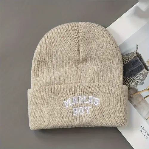 infant boys' embroidered ' ' knit beanie cap 100% - Temu