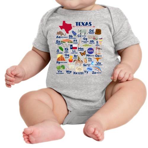 Texas Alphabet Baby Onesie, Texas ABC Baby Gift, Infant ABC Onesie, Texas Vacation Tee for Baby, Texas Baby Shower Gift