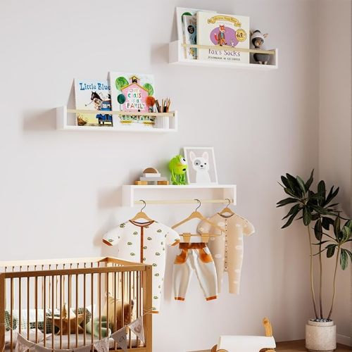 Fixwal Nursery Bookshelves - White and Natural