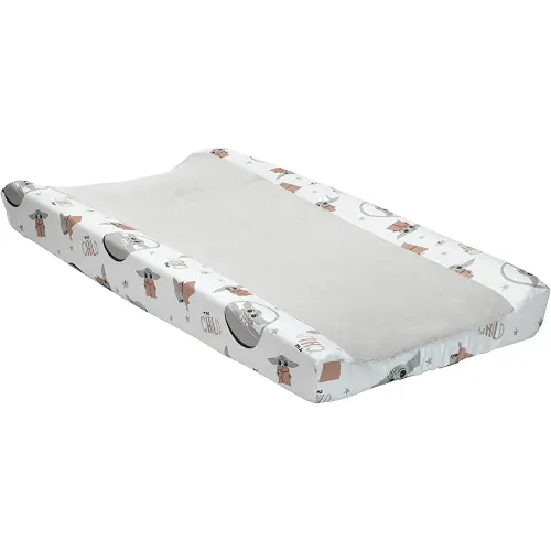 Lambs & Ivy Star Wars Mandalorian The Child/Baby Yoda Gray Changing Pad Cover
