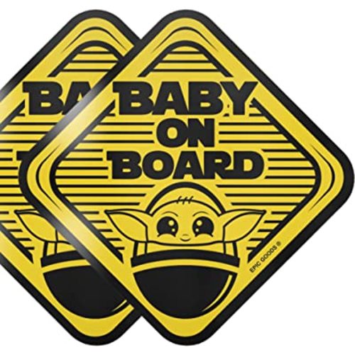 Baby On Board Magnets [2-Pack] Baby On Board Signs | Baby Gift Set - Best Child Safety Sign for Car, Truck, Van, Bumper, Laptop, Flask, Water Bottle (Magnets)
