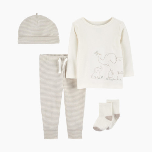Carter's 4-Piece Elephant Outfit Set - Grey/Ivory, Nb