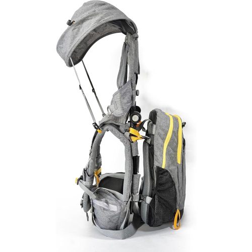 OE Shoulder Hiking Carrier For Child and Toddler 1- 4 years old with Detachable Backpack and Sunshade, Foldable Frame, Compact, Perfect for Day Hiking