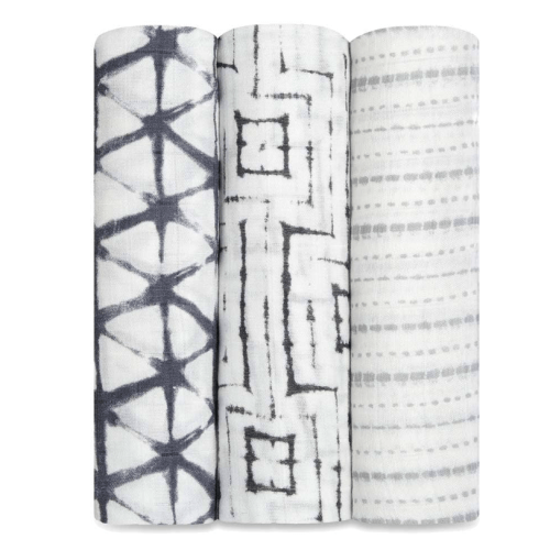 Pebble Shibori Silky Soft Swaddle 3pk | aden + anais