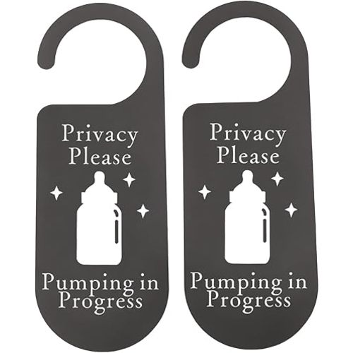CENWA 2 Pcs Privacy Please Pumping in Progress Door Hanger Pumping Privacy Door Hanger Breastfeeding Sign Nursing Sign (Pumping in Progress)