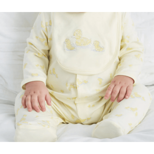 Little Ducks Footed One-Piece and Bib