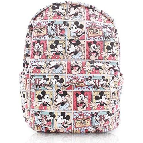 Finex Mickey Minnie Comic Style Canvas Backpack Casual Daypack with 15 in Laptop Storage Compartment
