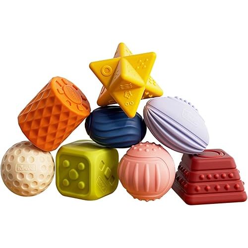 TUMAMA Baby Sensory Ball Set,Soft Textured Squeeze Balls Montessori Toys Easter Egg for Babies Toddlers 3-12 Months,8 Pack