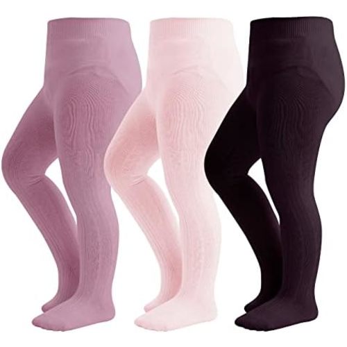 Baby Tights Toddler Cable Knit Leggings 2/3 Pack Cotton Seamless Stockings Pantyhose for Infants Toddlers