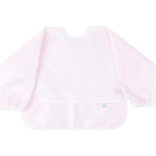 The Cover Everything Infant Bib, Pink Stripe - Apple of My Isla | Maisonette