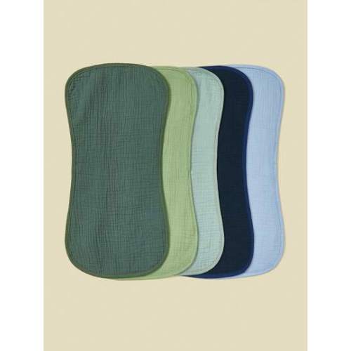 5pcs/Pack Cotton Muslin Baby Bibs For Boys & Girls, Soft Burp Cloths With Flower, Whale Prints | SHEIN USA