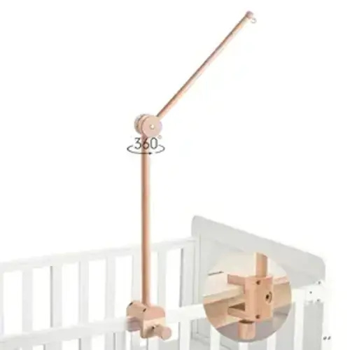HI BABY MONMENT Crib Mobile Arm - Rotating Baby Mobile Hanger, Natural Beech Wood, Mobile Stand for Crib Nursery Decor, Perfect for Baby Girl or Boys