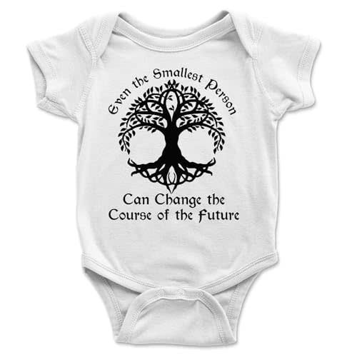 Even The Smallest Person Can Change The Course of The Future Bodysuit - Available in White Gray or Pink (3-6 Month, White)