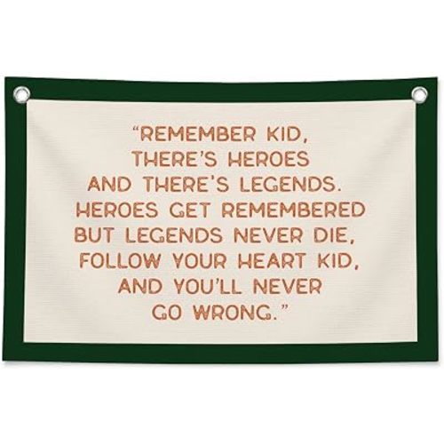 Vintage Baseball Wall Decor for Boys Room, Inspirational Sports Quote Canvas Banner, Retro Baseball Nursery Wall Art for Bedroom Playroom,Baby Shower Gifts,30x20 Inch(White and Green)