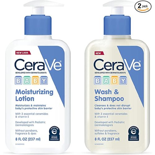 CeraVe Baby Wash & Shampoo 8 oz & Baby Lotion 8 oz Set