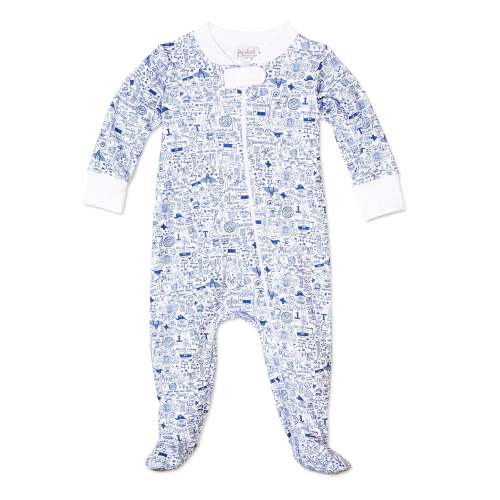 Dallas-Fort Worth Zipped Footie - Stars at Night Blue