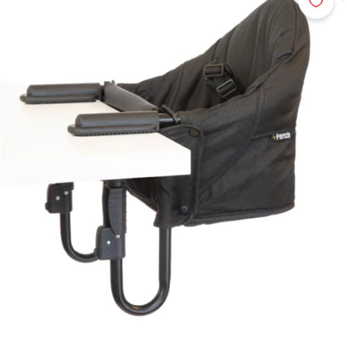 Guzzie + Guss Perch Hanging Table Chair Booster Seat - Black - Clement