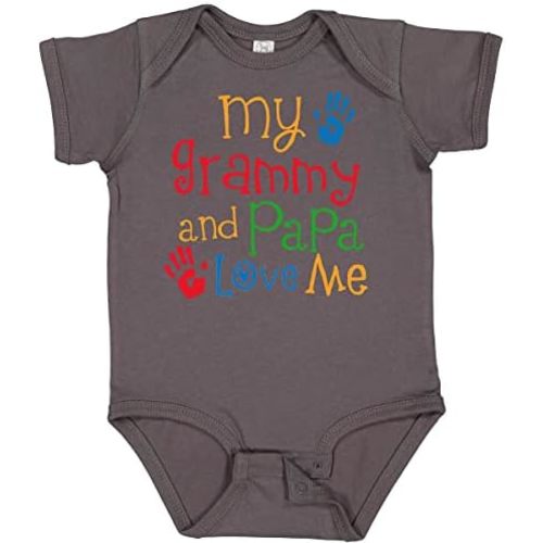 inktastic Grammy and Papa Love Me Baby Bodysuit