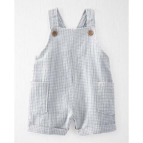 Baby Organic Cotton Checkered-Print Shortalls - Little Planet | Carter's