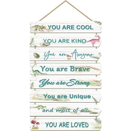 Boys Room Decor dinosaur room decor for Boys Bedroom Inspirational Wall Art for Kids Wall Decorations Little Boy Toddler Room Wood Sign Nursery Room Decor (Dinosaur)