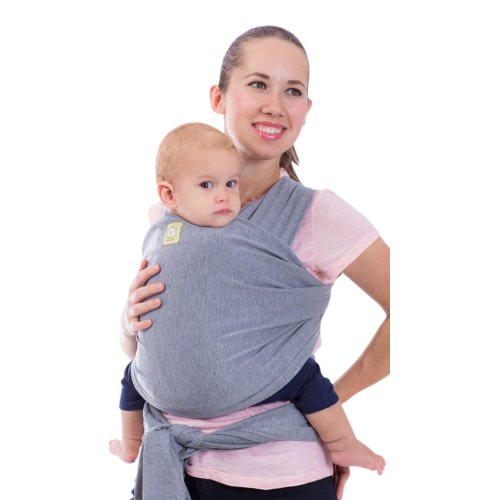 Baby Wrap Carrier All-in-1 Stretchy Ergo Baby Wraps - Ergonomic Baby Sling - Infant Carrier - Babys Wrap - Hands Free Babies Carrier Wraps - Best Baby Shower Gift - One Size Fits All (Classic Gray)