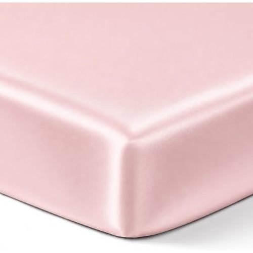 Pink Crib Sheet Satin for Baby Hair Care Silky Soft Smooth Feeling