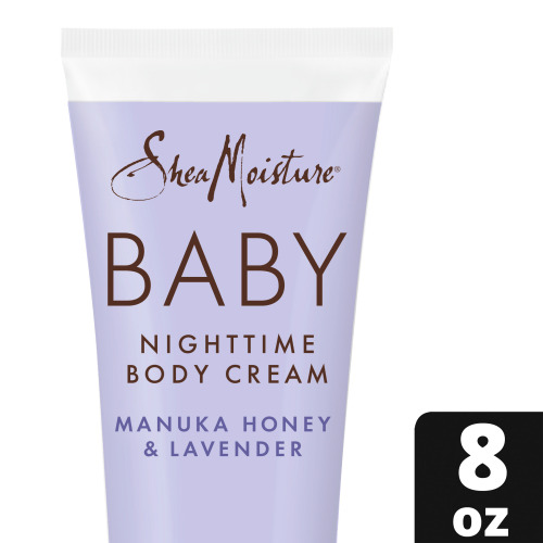 SheaMoisture Baby Nighttime Body Cream Manuka Honey & Lavender, 8 oz