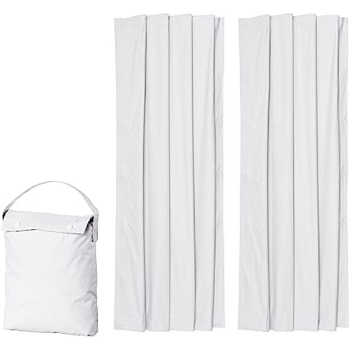 Amazon Basics Portable Window Blackout Curtain Shade with Suction Cups for Travel - 50" x 78", White - 2-Pack