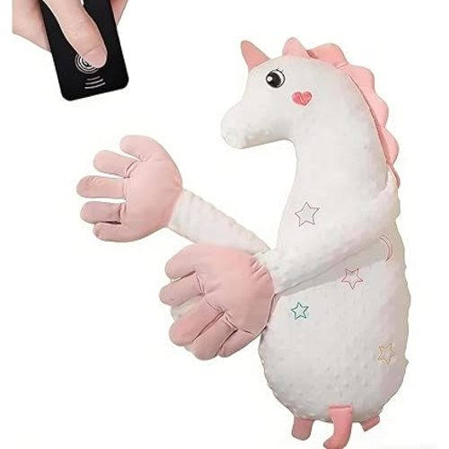 Companion Pillow, Patting Pillow Soother, Interactive Patting Companion with Remote Control (Pink)