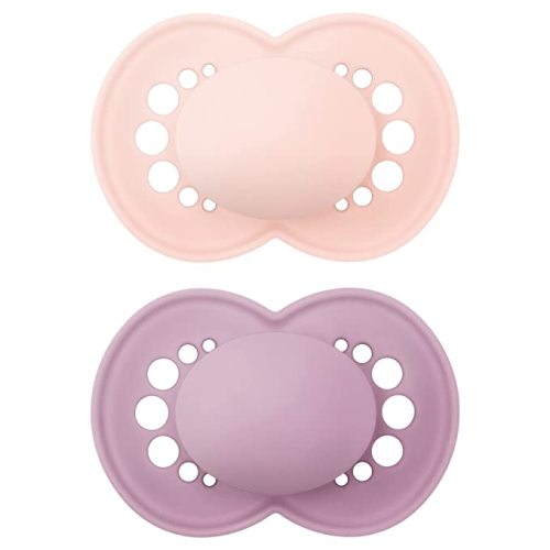 MAM Original Matte Baby Pacifier, Nipple Shape Helps Promote Healthy Oral Development, Sterilizer Case, 2 Pack, 16+ Months, Girl,2 Count (Pack of 1) - Girl 1