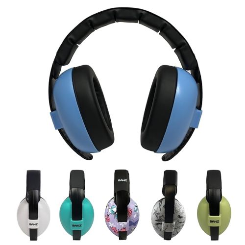 Banz Bubzee Baby Ear Defenders 0-36 Months, Noise Cancelling Headphones for Kids - Blue