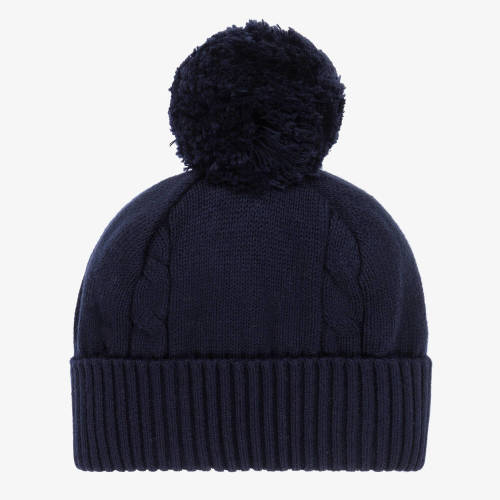 Emile et Rose - Navy Blue Knitted Pom-Pom Hat | Childrensalon