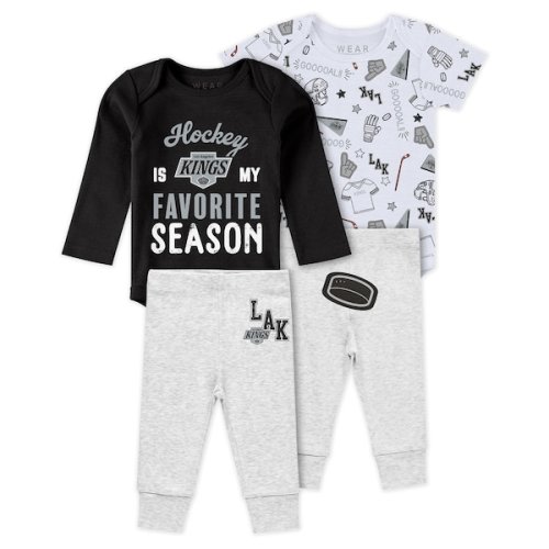 Newborn & Infant Los Angeles Kings WEAR by Erin Andrews Turn Me Around Bodysuits & Pants 3-Piece Set