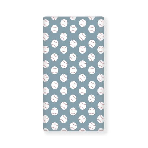 QINBEIDU Baseball Blue Fitted Crib Sheet American Sport Championship Patch Sports Standard Crib Mattress Fitted Sheet Baby Toddler Bed Mattress Sheets for Boys Girls 28"x52"