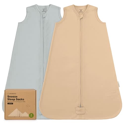 2-Pack Baby Sleep Sacks,Zipper Wearable Blanket - 0.5TOG Organic Cotton,Lightweight,Soft Cozy Toddler Sleeping Sack 6-12 months, Easy to Wear Large Newborn Transition Swaddles Sleepsacks (Toasty)