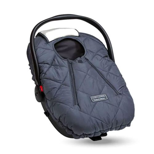 Cozybaby Premium Baby And Infant Insulated Polar Fleece Car Seat Cover With Dual Zippers, Elastic Edge, And Pull Over Flap, Charcoal