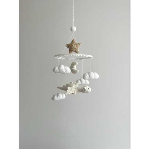 Handmade dragon baby mobile, crochet dragon nursery, Baby shower gift.