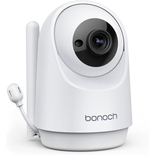 bonoch Add-on Baby Camera Unit for BBM01/ BBM03/ BBM05, 720p HD Video Baby Monitor Camera No WiFi, Security Split-Screen, Auto Night Vision, 4X Zoom, 2-Way Audio, Temperature Sensor, 8 Lullabies - 720p Add On Camera
