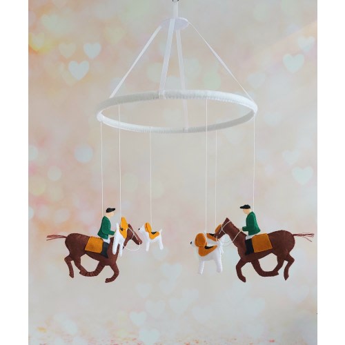 Baby crib mobile Horse Mobile Hunters and Hounds Felt Horse, Animals mobile, felt Nursery decor, Order your color