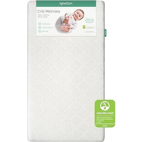 Newton Baby Crib Mattress and Toddler Bed - 100% Breathable Proven to Reduce Suffocation Risk, 100% Washable, 2-Stage, Non-Toxic Better Than Organic, Removable Cover - Deluxe 5.5" Thick- White