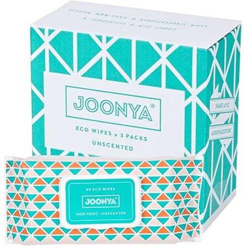 Joonya Baby Wipes - Non-Toxic, Earth-Friendly Baby Wipes for Calm, Healthy Skin - Fragrance Free - 3 Packs of 80 Diaper Wipes (240)