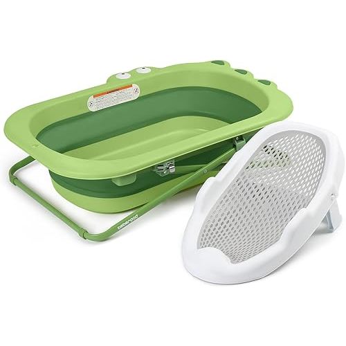 Beberoad Love Collapsible Toddler Bathtub with Baby Bath Support Foldable Elevated Bathtub for Baby from Newborn to Toddler