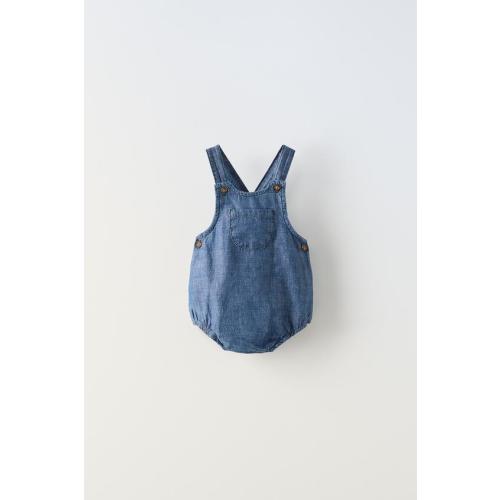 FLOWY DENIM ROMPER