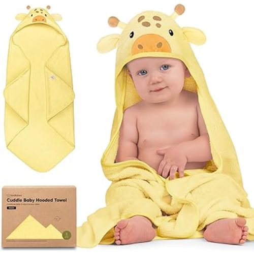 KeaBabies Baby Hooded Towel - Viscose Derived from Bamboo Baby Towel, Toddler Bath Towel, Infant Towels, Large Hooded Towel, Organic Baby Towels with Hood for Girls, Babies, Newborn Boys (Giraffe)