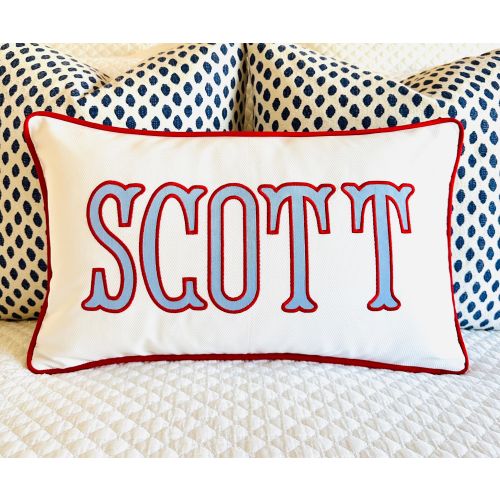 Applique Name Pillow Cover