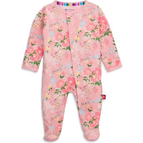 Ainslee Floral Magnetic Footie, 0-3M