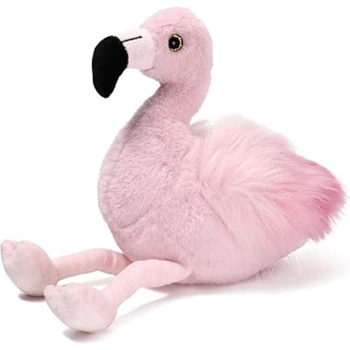 Bearington Flamingo Stuffed Animal: Pink Plush Faux-Fur, Premium Fill, Feathery Tufted Tail, Realistic Details; Perfect Birthday for Bird Fans and Kids of All Ages; 8.5 inches (Fifi)