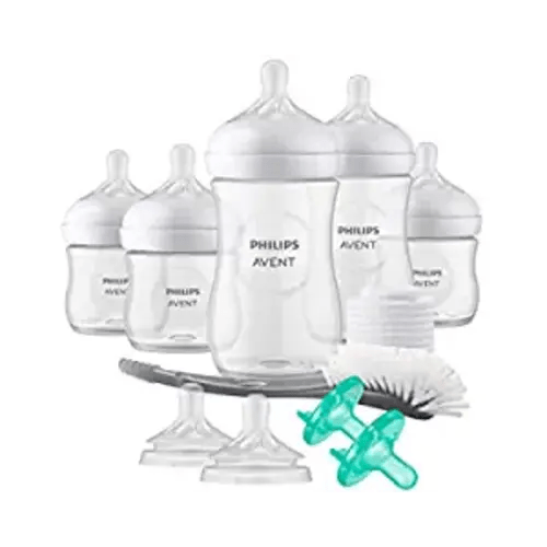 Philips AVENT Natural Baby Bottle with Natural Response Nipple, Newborn Baby Gift Set, SCD838/02 - Clear